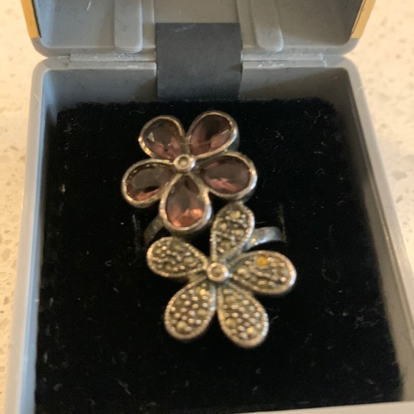 Sterling silver 925 ring with blue synthetic stone size 7 - Picture 1 of 4